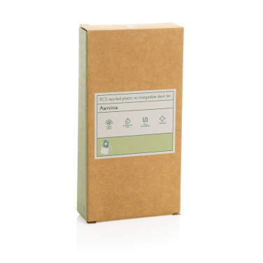 Logotrade promotional gift image of: Aervina RCS recycled plastic re-chargeable desk fan