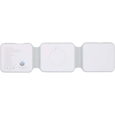 Logo trade promotional merchandise picture of: Armus 3-in-1 15W recycled plastic foldable wireless charger