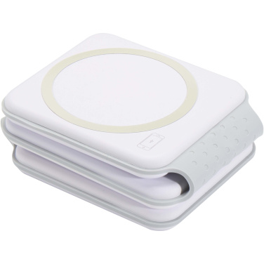 Logo trade promotional item photo of: Armus 3-in-1 15W recycled plastic foldable wireless charger