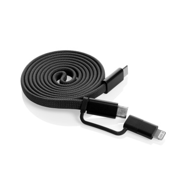 Logo trade promotional gifts image of: Arc RCS recycled Ultra-thin 60W 2 in 1 magnetic cable