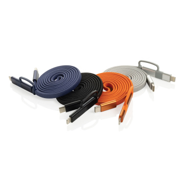 Logo trade promotional products image of: Arc RCS recycled Ultra-thin 60W 2 in 1 magnetic cable