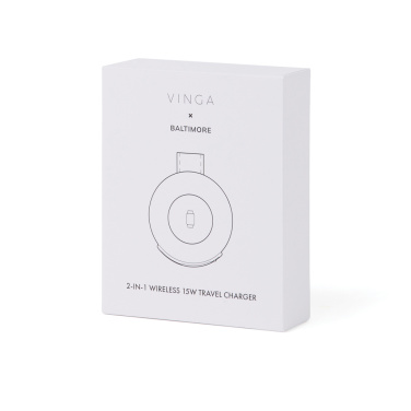 Logotrade corporate gift picture of: VINGA Baltimore RCS 2-in-1 Wireless 15W Travel Charger