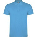 Star short sleeve men's polo, Turquoise