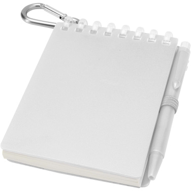 Logotrade promotional merchandise photo of: Lig Mini recycled outdoor soft cover notebook and ballpoint pen set (black ink)