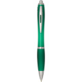 Nash RCS recycled plastic ballpoint pen with coloured barrel and grip (blue ink), Green