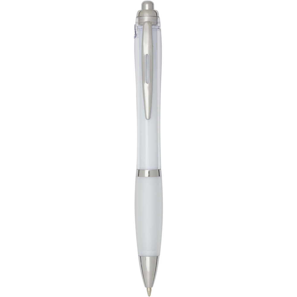 Logo trade business gift photo of: Nash RCS recycled plastic ballpoint pen with coloured barrel and grip (black ink)