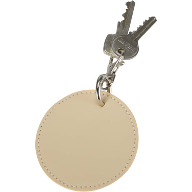 Logo trade promotional merchandise image of: Resi Plus GRS recycled round charm keychain