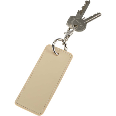 Logotrade advertising product image of: Resi Plus GRS recycled rectangle charm keychain