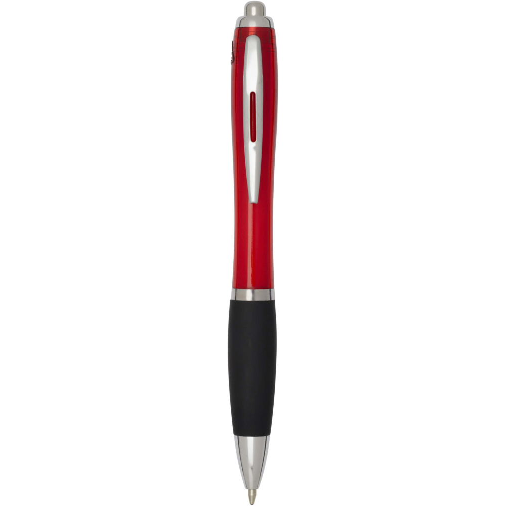 Logo trade promotional items image of: Nash RCS recycled plastic ballpoint pen with coloured barrel and black grip (black ink)