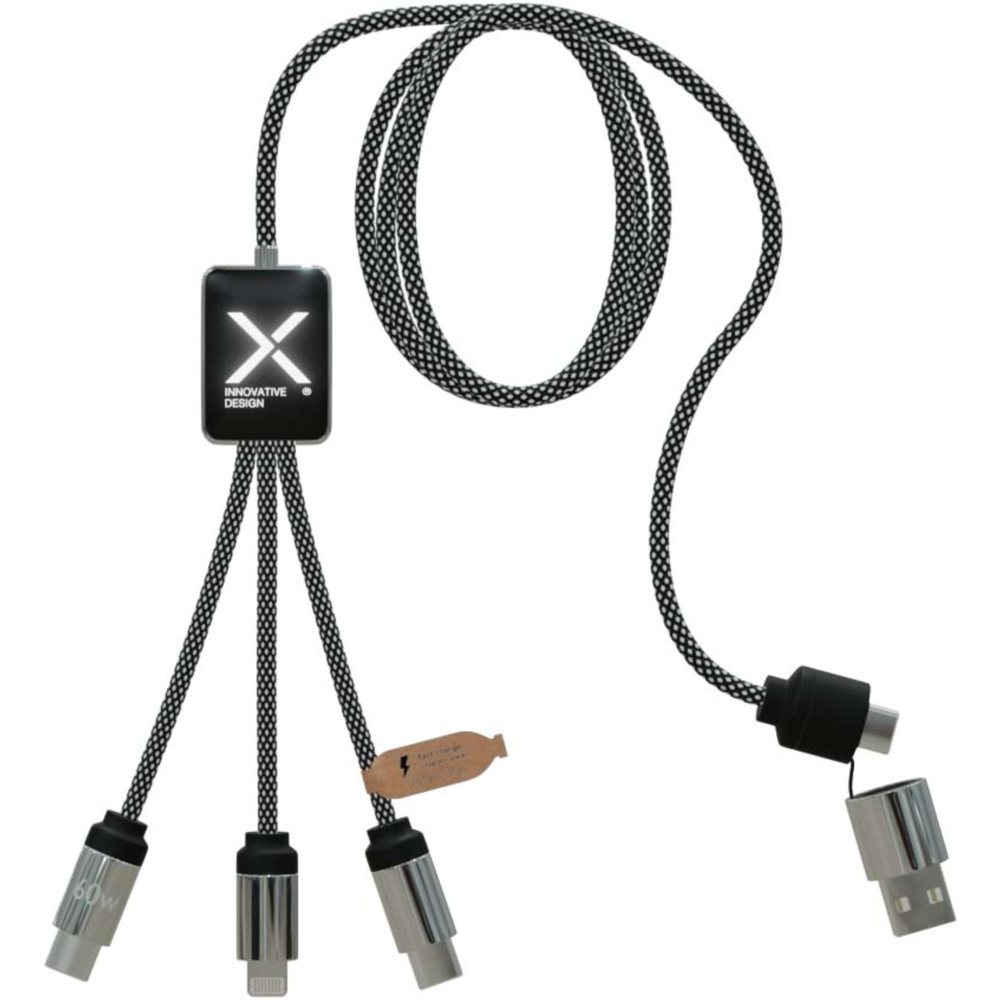 Logotrade promotional gift image of: SCX.design C33 60W Type-C charging cable with dual light-up logo 