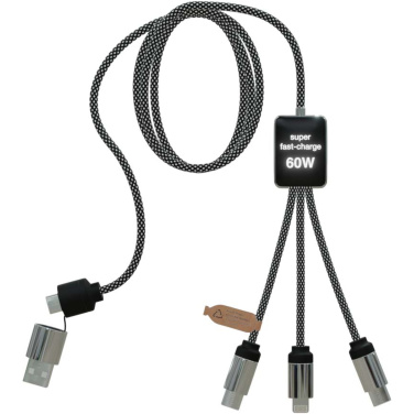 Logo trade promotional gifts image of: SCX.design C33 60W Type-C charging cable with dual light-up logo 