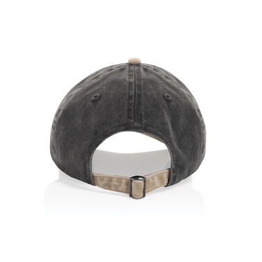 Logo trade promotional items image of: BEAU AWARE™ Washed 6 panel 270gsm cotton twill two tone cap
