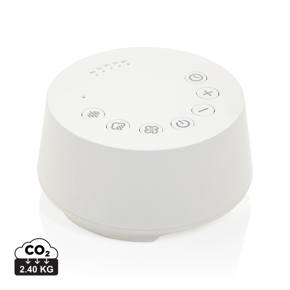 Logo trade promotional items image of: Flora RCS recycled plastic white noise speaker