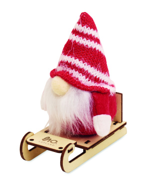 Logo trade promotional merchandise image of: Gnome on wooden sleigh