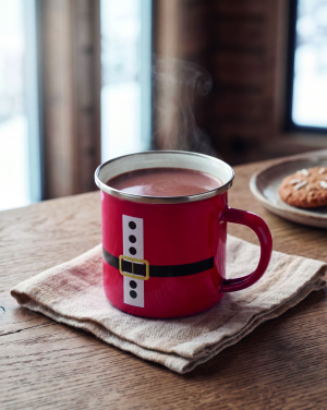 Logo trade promotional giveaways picture of: Santa enamel vintage mug 300ml