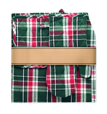 Logo trade promotional items image of: Chequered cotton kitchen set