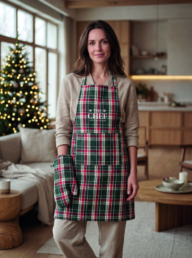 Logo trade promotional gift photo of: Chequered cotton kitchen set