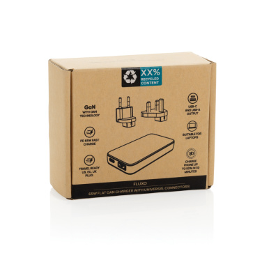 Logotrade promotional giveaway picture of: Fluxo RCS 65W flat GAN charger with universal connectors