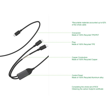 Logotrade corporate gift image of: Terra 100W RCS Dual USB C output cable