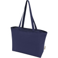Ningbo 320 g/m² zippered cotton tote bag 15L, Navy