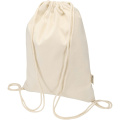 Oregon Blend 140 g/m² GRS recycled drawstring bag 5L, Natural