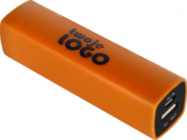 Logo trade reklaamtoote pilt: Powerbank 2200 mAh with USB port in a box, oranž