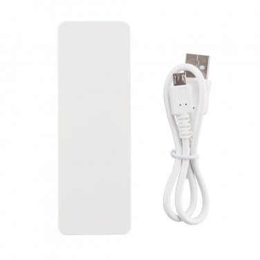 Logo trade reklaamtoote pilt: 2.500 mAh powerbank, white