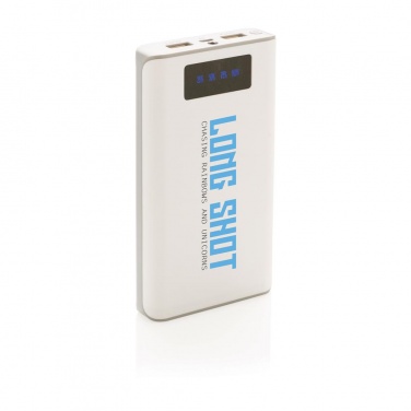 Logotrade reklaamtoote foto: Reklaamtoode: 10.000 mAh powerbank with display, white