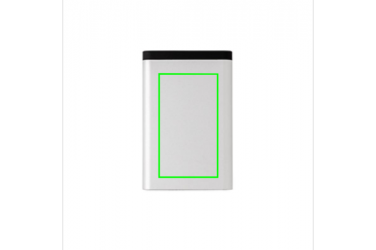 Logo trade reklaamtoote pilt: Ärikingitus: 10.000 mAh Aluminum pocket powerbank, silver