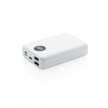 Logotrade ärikingituse foto: Meene: 10.000 mAh pocket powerbank with triple input, white