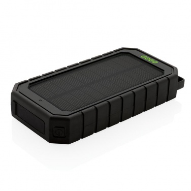 Logo trade ärikingituse pilt: Firmakingitus: 10.000 mAh Solar Powerbank with 10W Wireless Charging, black