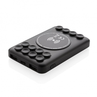 Logotrade reklaamtoote foto: Reklaamtoode: 5.000 mAh wireless charging pocket powerbank, black