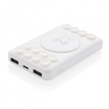 Logotrade ärikingid pilt: Reklaamkingitus: 5.000 mAh wireless charging pocket powerbank, white