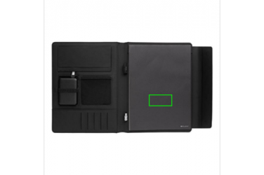 Logo trade ärikingi pilt: Firmakingitus: Fiko wireless charging portfolio A4 with powerbank, black