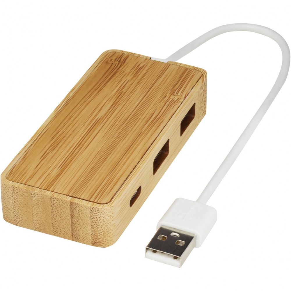 Logo trade reklaamkingituse pilt: Tapase bambusest USB-jaotur