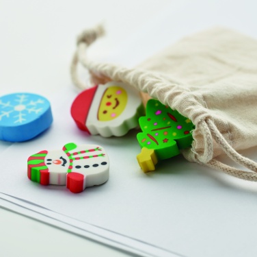 Logotrade reklaamkingi foto: Komplektis 4 jõuluteemalist kustukummi