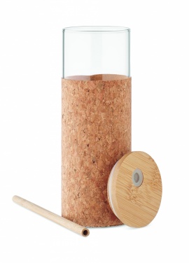 Logo trade meened foto: Korgist ümbrise ja bambusest kaanega joogitops, 450 ml