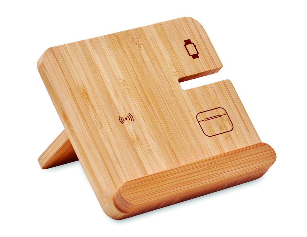 Logotrade reklaamtoote foto: BOOGAR kolm ühes 15 W juhtmeta laadija