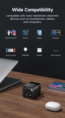 Logotrade firmakingid pilt: Urban Vitamin Mendocino 65W GaN laadija sissetõmmatav kaabel