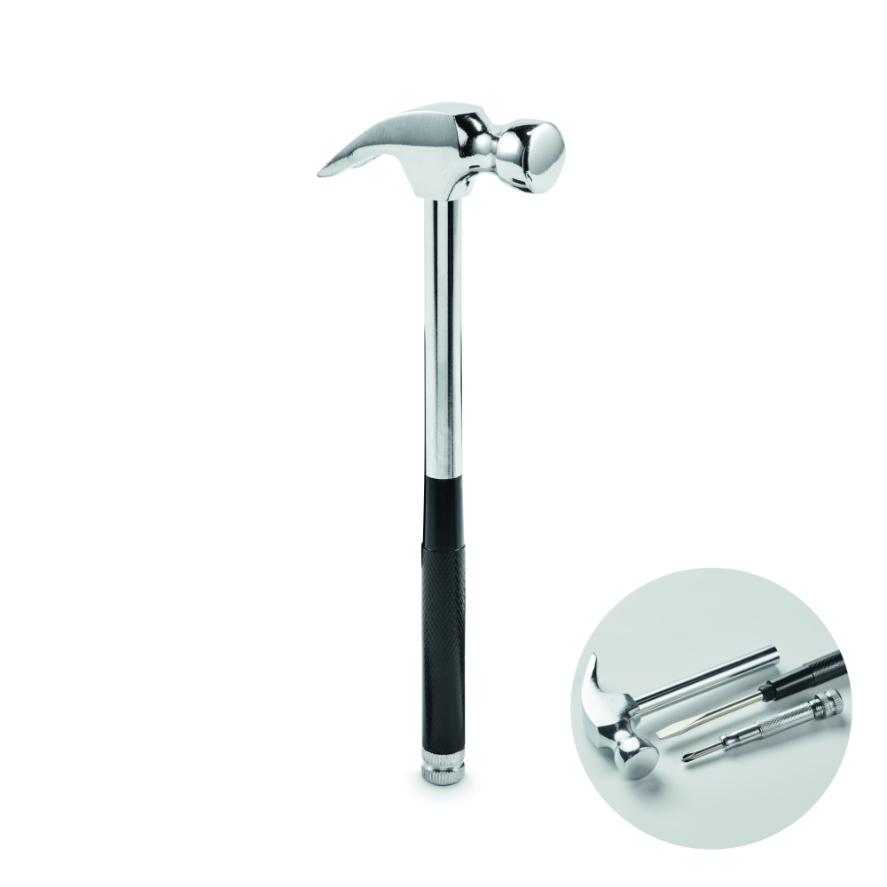 Logotrade firmakingi foto: CLAW IT süsinikterasest haamer ja kruvikeeraja