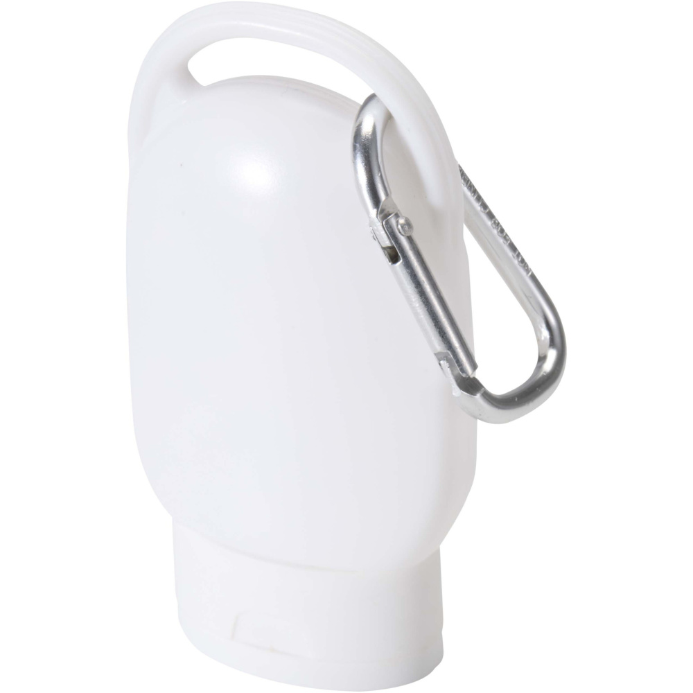 Logotrade ärikingi foto: Rosie SPF 30 päikesekreem karabiiniga