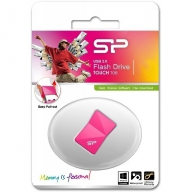 Logotrade mainoslahja ja liikelahja kuva: Women USB stick pink Silicon Power Touch T08 16GB