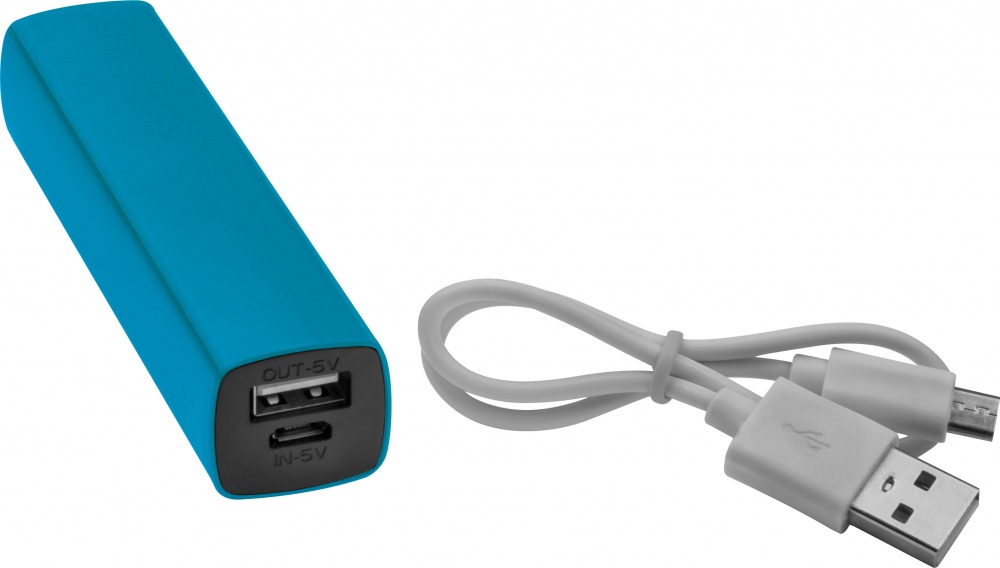 Logo trade mainoslahjat ja liikelahjat kuva: Powerbank 2200 mAh with USB port in a box, sinine