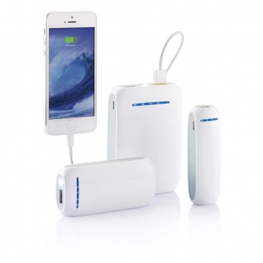 Logotrade mainoslahjat ja liikelahjat tuotekuva: 2.600 mAh powerbank, white