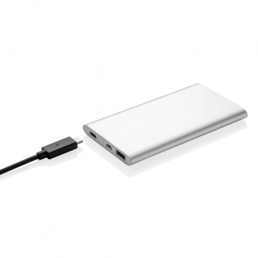 Logo trade mainoslahjat tuotekuva: 4.000 mAh type C powerbank, silver