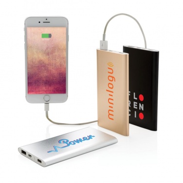 Logo trade mainoslahjat tuotekuva: 4.000 mAh type C powerbank, silver