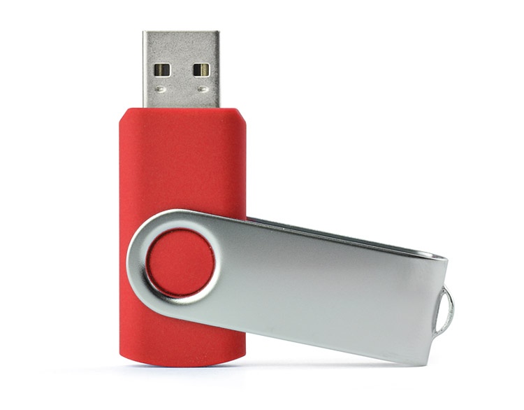 Logo trade mainostuotet tuotekuva: USB mälupulk Twister, 8 GB, punane