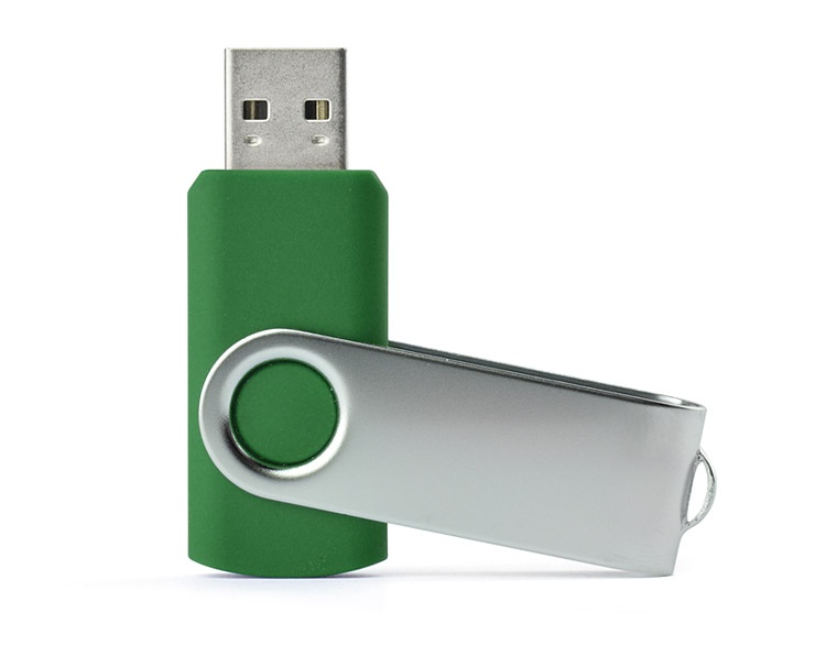 Logo trade liikelahjat mainoslahjat kuva: USB mälupulk Twister, 8 GB, roheline