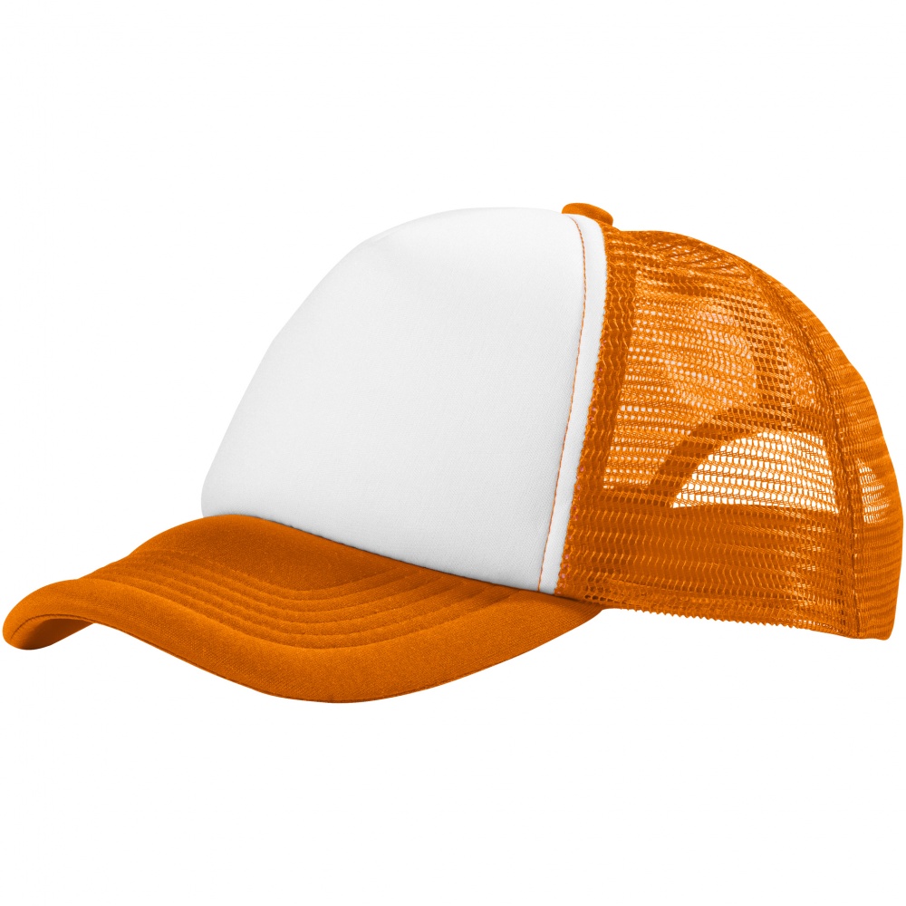 Logotrade mainoslahja ja liikelahja kuva: Trucker 5 panel cap WHOR, orange