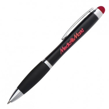 Logotrade mainostuote tuotekuva: Meene: Light up touch pen for engraving LA NUCIA, punane